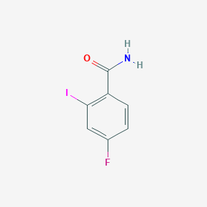 molecular formula C7H5FINO B8014227 4-Fluoro-2-iodobenzamide 