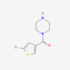 molecular formula C9H11BrN2OS B8014235 1-(5-Bromothiophene-3-carbonyl)piperazine 