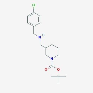 molecular formula C18H27ClN2O2 B8014257 tert-Butyl 3-(((4-chlorobenzyl)amino)methyl)piperidine-1-carboxylate 