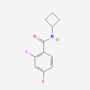 molecular formula C11H11FINO B8014308 N-cyclobutyl-4-fluoro-2-iodobenzamide 