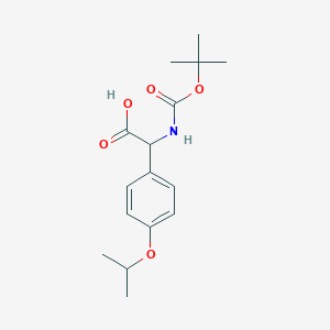 molecular formula C16H23NO5 B8014388 2-[(2-Methylpropan-2-yl)oxycarbonylamino]-2-(4-propan-2-yloxyphenyl)acetic acid 