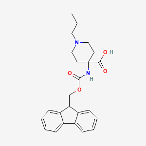 molecular formula C24H28N2O4 B8014401 4-(9H-fluoren-9-ylmethoxycarbonylamino)-1-propylpiperidine-4-carboxylic acid 