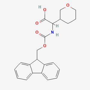 molecular formula C22H23NO5 B8014414 2-({[(9H-fluoren-9-yl)methoxy]carbonyl}amino)-2-(oxan-3-yl)acetic acid 