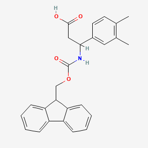 molecular formula C26H25NO4 B8014434 3-((((9H-fluoren-9-yl)methoxy)carbonyl)amino)-3-(3,4-dimethylphenyl)propanoic acid 
