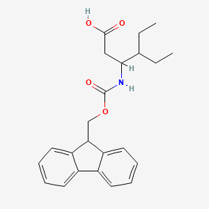 molecular formula C23H27NO4 B8014436 4-ethyl-3-({[(9H-fluoren-9-yl)methoxy]carbonyl}amino)hexanoic acid 