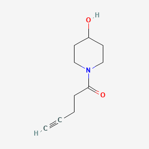 molecular formula C10H15NO2 B8014465 1-(4-Hydroxypiperidin-1-yl)pent-4-yn-1-one 