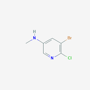 molecular formula C6H6BrClN2 B8014596 5-Bromo-6-chloro-N-methylpyridin-3-amine 
