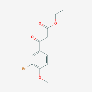 molecular formula C12H13BrO4 B8014652 Ethyl 3-(3-bromo-4-methoxyphenyl)-3-oxopropanoate 