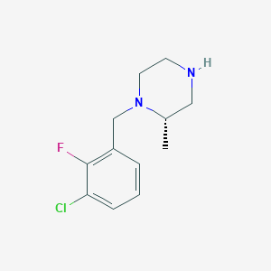 molecular formula C12H16ClFN2 B8014710 (S)-1-(3-Chloro-2-fluorobenzyl)-2-methylpiperazine 