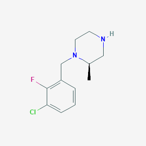 molecular formula C12H16ClFN2 B8014717 (R)-1-(3-Chloro-2-fluorobenzyl)-2-methylpiperazine 