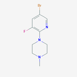 molecular formula C10H13BrFN3 B8014739 1-(5-Bromo-3-fluoropyridin-2-yl)-4-methylpiperazine 