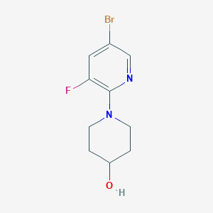 molecular formula C10H12BrFN2O B8014747 1-(5-Bromo-3-fluoropyridin-2-yl)piperidin-4-ol 