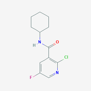 molecular formula C12H14ClFN2O B8014771 2-Chloro-N-cyclohexyl-5-fluoronicotinamide 