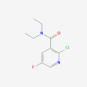 molecular formula C10H12ClFN2O B8014782 2-Chloro-N,N-diethyl-5-fluoronicotinamide 