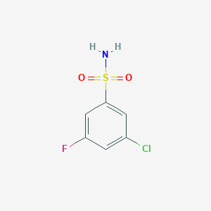 molecular formula C6H5ClFNO2S B8014870 3-Chloro-5-fluorobenzene-1-sulfonamide 