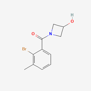 molecular formula C11H12BrNO2 B8014910 1-(2-Bromo-3-methylbenzoyl)azetidin-3-ol 