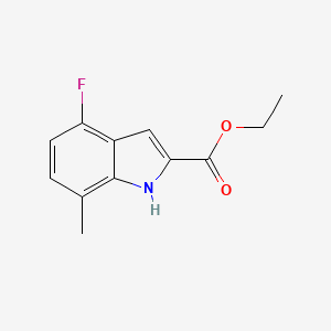 molecular formula C12H12FNO2 B8014916 Ethyl 4-fluoro-7-methyl-1H-indole-2-carboxylate 