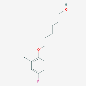 molecular formula C13H19FO2 B8014966 6-(4-Fluoro-2-methylphenoxy)hexan-1-ol 