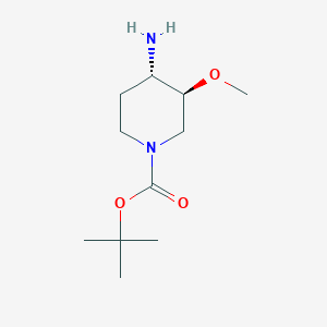 molecular formula C11H22N2O3 B8015006 trans-tert-Butyl 4-amino-3-methoxypiperidine-1-carboxylate 