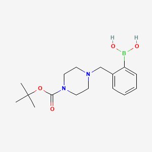 molecular formula C16H25BN2O4 B8015085 2-((4-(Tert-butoxycarbonyl)piperazin-1-yl)methyl)phenylboronic acid 
