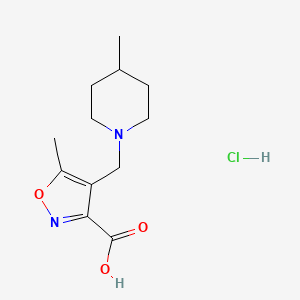 5-Methyl-4-[(4-methylpiperidin-1-yl)methyl]-1,2-oxazole-3-carboxylic acid;hydrochloride