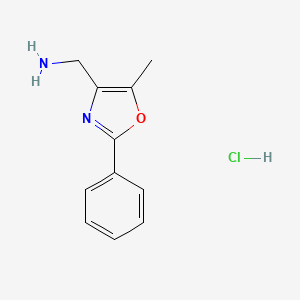 (5-Methyl-2-phenyl-1,3-oxazol-4-yl)methanamine;hydrochloride