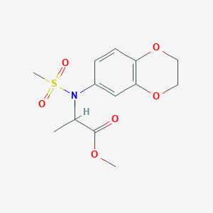 molecular formula C13H17NO6S B8015151 Methyl N-(2,3-dihydro-1,4-benzodioxin-6-yl)-N-(methylsulfonyl)alaninate 