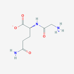 molecular formula C7H13N3O4 B8015174 (2R)-5-amino-2-[(2-azaniumylacetyl)amino]-5-oxopentanoate 