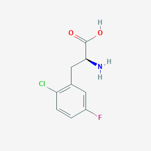 molecular formula C9H9ClFNO2 B8015179 (2S)-2-amino-3-(2-chloro-5-fluorophenyl)propanoic acid 
