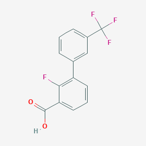 molecular formula C14H8F4O2 B8015192 2-Fluoro-3'-(trifluoromethyl)biphenyl-3-carboxylic acid 