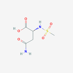 molecular formula C5H10N2O5S B8015216 (2R)-4-amino-2-(methanesulfonamido)-4-oxobutanoic acid 