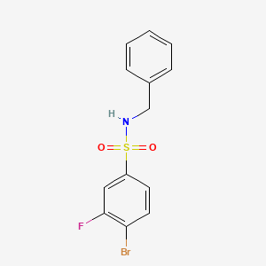 molecular formula C13H11BrFNO2S B8015247 N-benzyl-4-bromo-3-fluorobenzenesulfonamide 