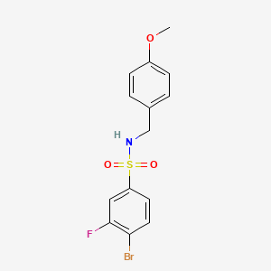 molecular formula C14H13BrFNO3S B8015251 4-bromo-3-fluoro-N-[(4-methoxyphenyl)methyl]benzenesulfonamide 