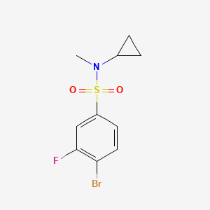 molecular formula C10H11BrFNO2S B8015253 4-Bromo-N-cyclopropyl-3-fluoro-N-methylbenzenesulfonamide 