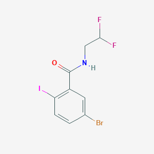 molecular formula C9H7BrF2INO B8015285 5-Bromo-N-(2,2-difluoroethyl)-2-iodobenzamide 