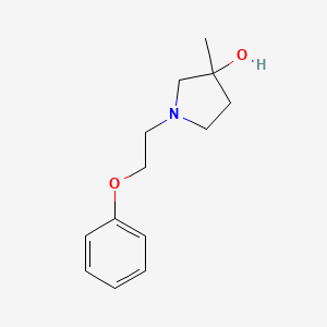 molecular formula C13H19NO2 B8015313 3-Methyl-1-(2-phenoxyethyl)pyrrolidin-3-ol 
