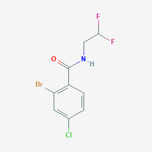 molecular formula C9H7BrClF2NO B8015368 2-Bromo-4-chloro-N-(2,2-difluoroethyl)benzamide 