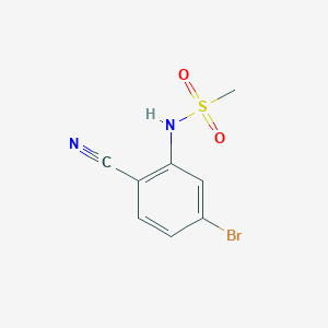 molecular formula C8H7BrN2O2S B8015373 N-(5-bromo-2-cyanophenyl)methanesulfonamide 