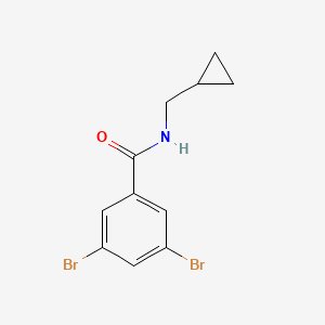 molecular formula C11H11Br2NO B8015422 3,5-Dibromo-N-(cyclopropylmethyl)benzamide 