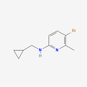 molecular formula C10H13BrN2 B8015434 5-Bromo-N-(cyclopropylmethyl)-6-methylpyridin-2-amine 