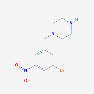 1-[(3-Bromo-5-nitrophenyl)methyl]piperazine