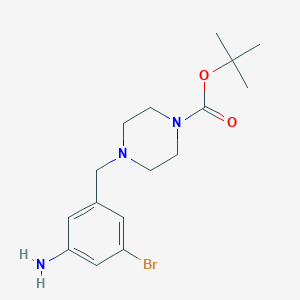 molecular formula C16H24BrN3O2 B8015455 4-(3-Amino-5-bromobenzyl)-piperazine-1-carboxylic acid tert-butyl ester 