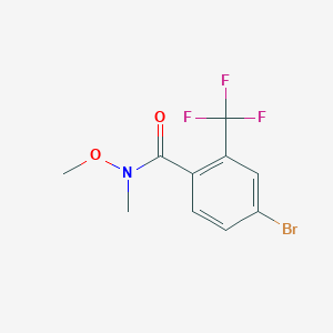 molecular formula C10H9BrF3NO2 B8015476 4-Bromo-N-methoxy-N-methyl-2-(trifluoromethyl)benzamide 