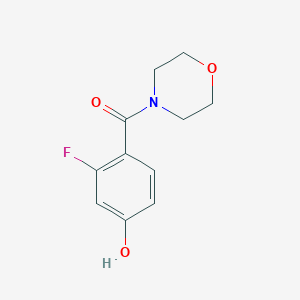 molecular formula C11H12FNO3 B8015478 3-Fluoro-4-[(morpholin-4-yl)carbonyl]phenol 