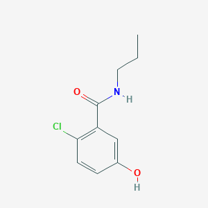 molecular formula C10H12ClNO2 B8015491 2-Chloro-5-hydroxy-N-propylbenzamide 