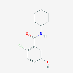 molecular formula C13H16ClNO2 B8015495 2-Chloro-N-cyclohexyl-5-hydroxybenzamide 