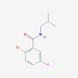 molecular formula C11H13BrINO B8015522 2-Bromo-5-iodo-N-isobutylbenzamide 