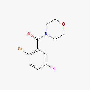 molecular formula C11H11BrINO2 B8015523 (2-Bromo-5-iodophenyl)(morpholino)methanone 