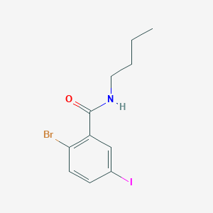 molecular formula C11H13BrINO B8015536 2-Bromo-N-butyl-5-iodobenzamide 