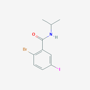 molecular formula C10H11BrINO B8015542 2-Bromo-5-iodo-N-isopropylbenzamide 